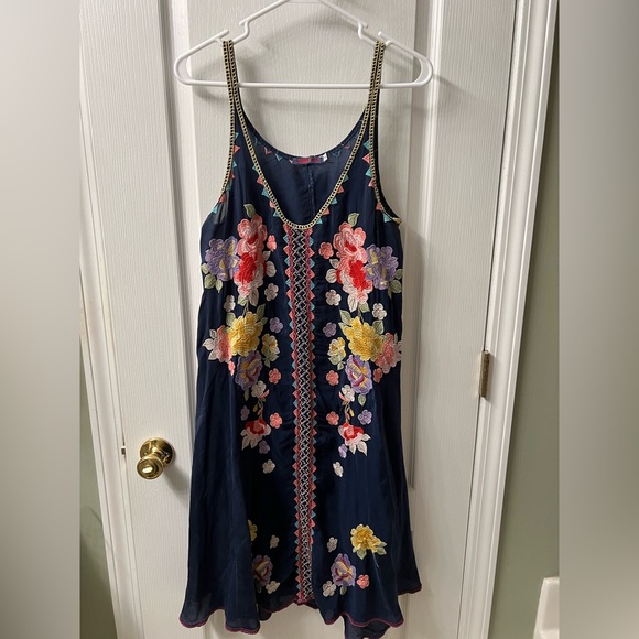 Johnny Was Dresses & Skirts - Johnny Was Navy Floral Embroidered Peta Slip Dress
